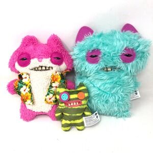 Fuggler Plush Monster Lot Sketchy Squirrel Yawper Pomeranian Indecisive Clip